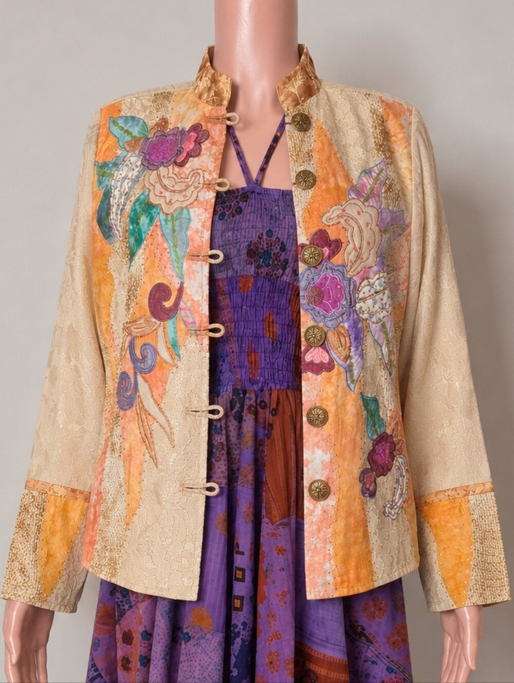 Julia Kim Embellished Floral Lace Jacket S